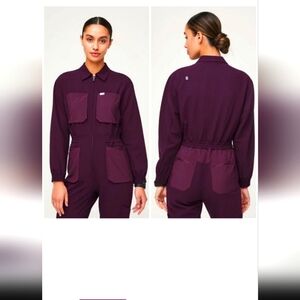 Figs Chennai Jumpsuit in Deep Purple Joggers Scrubs Size XXS